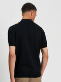 Ben Sherman Mens Vertical Stripe Golfer In Black