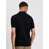 Ben Sherman Mens Vertical Stripe Golfer In Black
