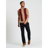 Ben Sherman Mens Vertical Stripe Golfer In Sand