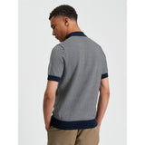 Ben Sherman Mens Texture Golfer In Dark Navy