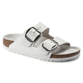 Brikenstock Womens Arizona Big Buckle Leather Sandal In White