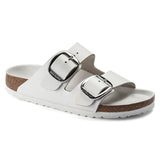 Brikenstock Womens Arizona Big Buckle Leather Sandal In White
