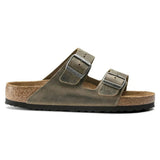 Birkenstock Mens Arizona Oiled Leather Sandal In Faded Khaki