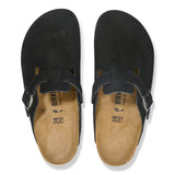 Birkenstock 1027067 Boston Suede Leather Sandals Black