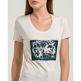 Guess Womens Animal Boxy Print t-Shirts In Stone