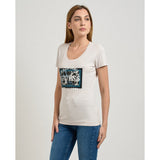 Guess Womens Animal Boxy Print t-Shirts In Stone