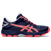 Asics Womens Netburner Professional Flyte Foam 2 Sneakers In Peacoat/Flash Coral