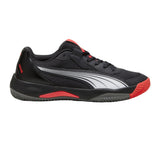 Puma Mens Nova Court Flat Padel Sneakers In Black/Red
