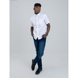 Ben Sherman Mens Short Sleeve White Linen Shirt