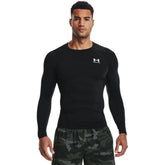 Under Armour Mens Heat Gear Compression Long Sleeves T-Shirt In Black