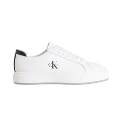 Calvin Klein Mens Basket Cupsole Lth Shoe White And Black