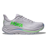 Hoka Mens Clifton 10 Shoes Aynn Ash Grey/Neon Green