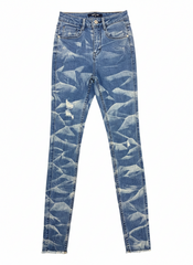 Sissyboy Ladies Ryder Tie Dye Wash Jeans In Dark Vintage
