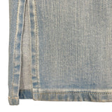Sissy boy Ladies High Flare with In-leg Slit Jeans In Light Vintage