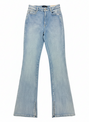 Sissyboy Ladies High Flare with In-leg Slit Jeans In Light Vintage