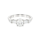 0.40ct Oval Multi Stone Enagement Ring