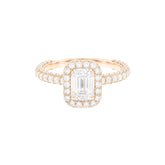 0.70ct Emerald Halo Engagement Ring