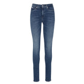 Calvin Klein Womens Mid Rise Skinny Jeans In Dark Denim