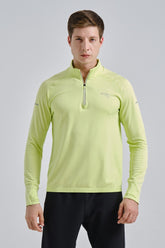 Anta Mens Advanced Running Long Sleeve T-Shirt In Lime Green