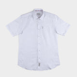 Ben Sherman Mens Short Sleeve White Linen Shirt