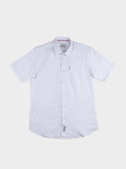Ben Sherman Mens Short Sleeve White Linen Shirt
