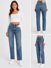 Calvin Klein High Rise Straight In Denim Medium