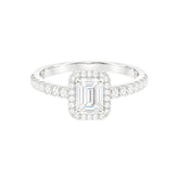 1.00ct Emerald Halo Engagement Ring