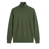 Calvin Klein Mens Merino Turtle Neck Sweater In Dark Green