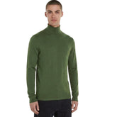 Calvin Klein Mens Merino Turtle Neck Sweater In Dark Green