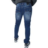 Soviet Mens Slim Leg Fashion Jeans In Denim Blue