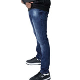 Soviet Mens Slim Leg Fashion Jeans In Denim Blue