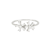 Daisy Diamond Double Flower Twist Ring