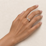 Daisy Diamond Double Flower Twist Ring