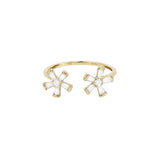Daisy Diamond Double Flower Split Ring