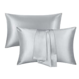 Cotton Co Satin Pillow Case Set In Silver