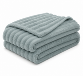 Cotton Co Faux Fur Milan Fleece In Duck Egg