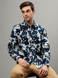Polo Mens Floral Print Shirt In White & Orange