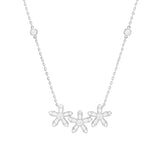 Daisy Diamond Triple Flower Necklace