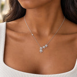 Daisy Diamond Quad Flower Necklace