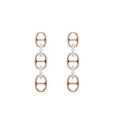 Bond Of Love Diamond Triple Link Earrings