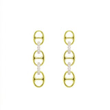 Bond Of Love Diamond Triple Link Earrings