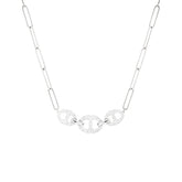 Bond Of Love Full Diamond Triple Link Paperclip Necklace