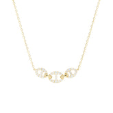 Bond Of Love Full Diamond Triple Link Necklace
