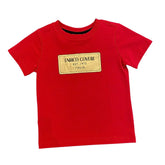 Enrico Coveri Boys Gold Logo T-Shirt In Red