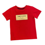 Enrico Coveri Boys Gold Logo T-Shirt In Red