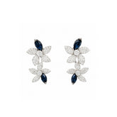 Posy Sapphire & Diamond Double Flower Earrings