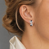 Posy Sapphire & Diamond Double Flower Earrings