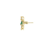 Posy Emerald & Diamond Flower Circle Earrings