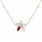 Posy Ruby & Diamond Flower Necklace