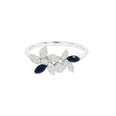 Posy Sapphire & Diamond Double Flower Ring